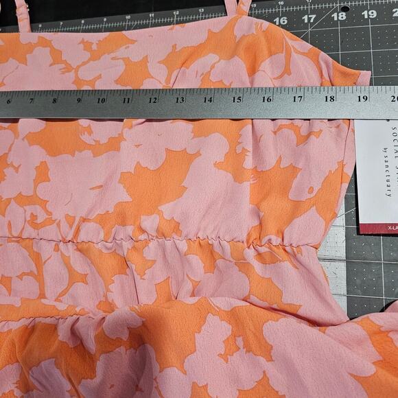 Sanctuary Maxi Dress Womens XL Pink Tiered Smocked Cottage Coquette Prairie B - Picture 11 of 12